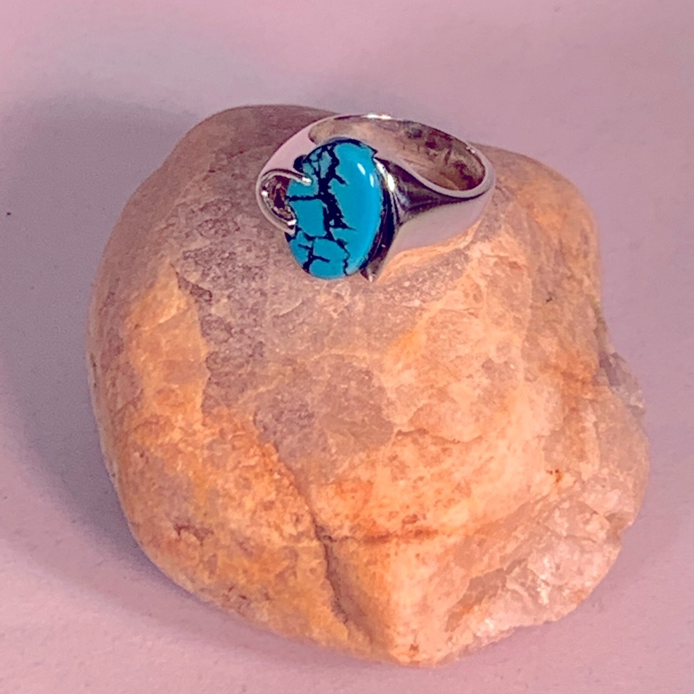 Beautiful Turquoise Sterling Silver 925 Ring.